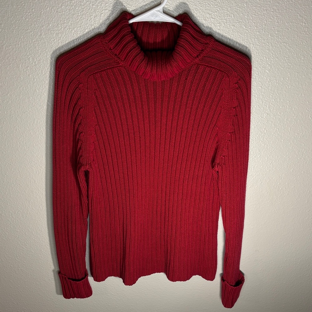 Hillard & Hanson Vibrant Red Cowl Neck Sweater -301sku